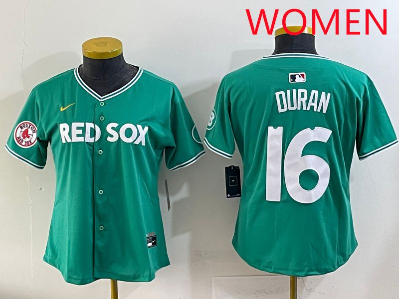 Women 2025 Boston Red Sox #16 Duran Dark Green Joint Name Nike MLB Jersey style 8